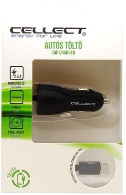 Cellect Autós Micro USB 2.4A Autóstöltő Szett Fekete